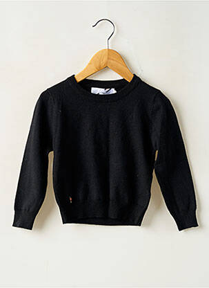 Pull resserrée sur le bas manches longues noir CERISE & LAINE fille