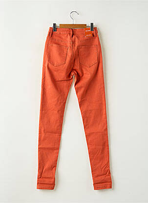 Pantalon slim fermeture zippée sous rabat boutonné orange NINA CARTER femme