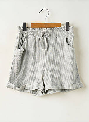 Short fermeture liens à nouer taille élastique gris LOEVIA fille