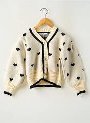 Gilet manches longues beige LOEVIA pour fille seconde vue