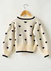 Gilet manches longues beige LOEVIA pour fille seconde vue