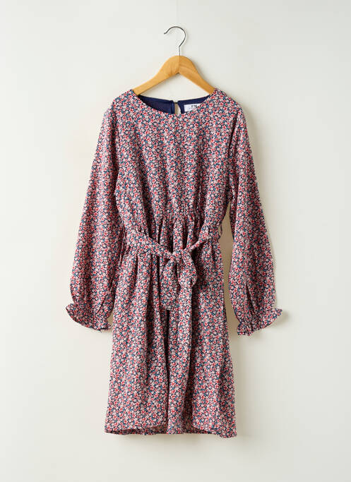 Robe mi-longue col rond manches longues rose PM MERE & FILLE fille