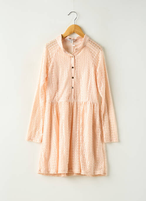 Robe mi-longue coupe évasée manches longues rose MINI MIGNON fille