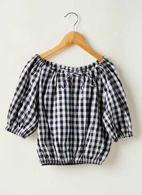Blouse manches courtes manches courtes noir PM MERE & FILLE fille