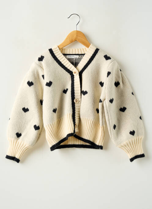 Gilet manches longues beige LOEVIA pour fille