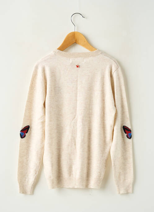 Pull resserrée sur le bas manches longues beige CERISE & LAINE fille