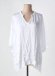 Tunique manches longues col v blanc DANNY femme