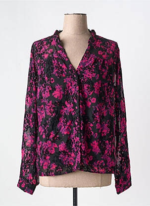 Chemisier tissage crêpe manches longues rose EMMA ELLA femme
