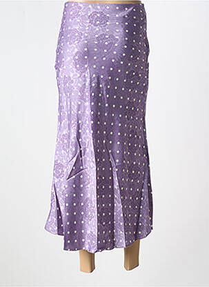 Jupe longue taille haute violet ELLI WHITE femme