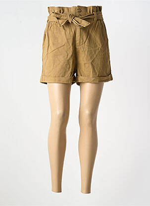 Short tissage denim taille haute marron GRACE & MILA femme