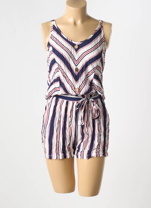 Combishort tissage popeline fines bretelles bleu AIRISA femme