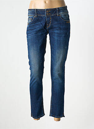 Jeans coupe slim effet usé délavé taille basse bleu LTB femme