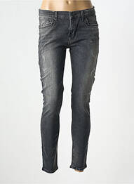 Jeans skinny effet usé délavé taille basse gris LTB femme