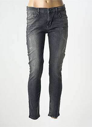 Jeans skinny effet usé délavé taille basse gris LTB femme