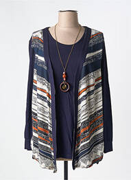 Tunique manches longues col rond bleu ALAIN MURATI femme