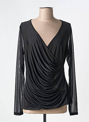 Top col v manches longues noir ROMEO POUR JULIETTE femme