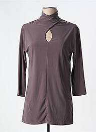 Top tissage jersey manches 3/4 marron MARY COOL femme