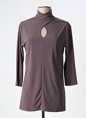 Top tissage jersey manches 3/4 marron MARY COOL femme