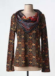 Pull coupe cintrée manches longues orange 101 IDEES femme