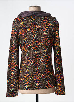 Pull coupe cintrée manches longues orange 101 IDEES femme