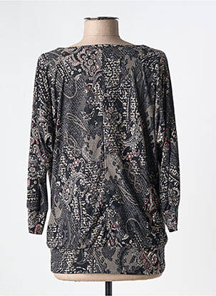 Top imprimé fantaisie manches 3/4 noir ELL'A femme