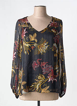 Blouse légère et transparente manches longues noir ROMEO POUR JULIETTE femme