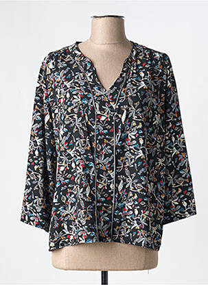 Blouse imprimé fleurs manches 3/4 noir ROMEO POUR JULIETTE femme
