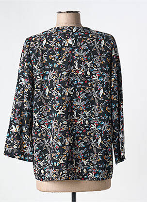 Blouse imprimé fleurs manches 3/4 noir ROMEO POUR JULIETTE femme
