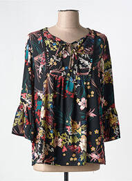 Blouse imprimé fleurs manches 3/4 noir ROMEO POUR JULIETTE femme