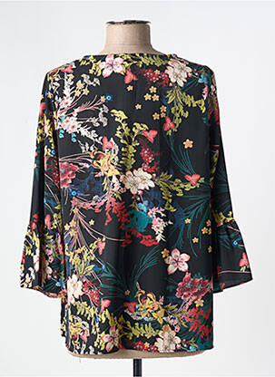 Blouse imprimé fleurs manches 3/4 noir ROMEO POUR JULIETTE femme