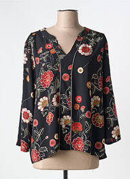 Blouse imprimé fleurs manches 3/4 noir ROMEO POUR JULIETTE femme