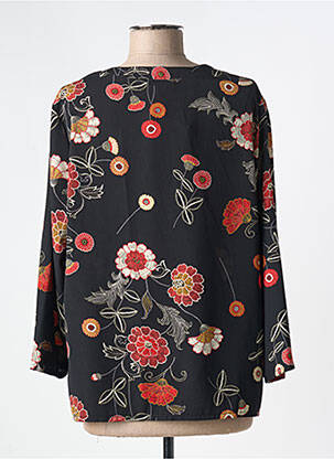Blouse tissage popeline manches 3/4 noir ROMEO POUR JULIETTE femme