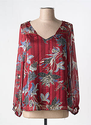 Blouse imprimé fleurs manches longues rouge ROMEO POUR JULIETTE femme