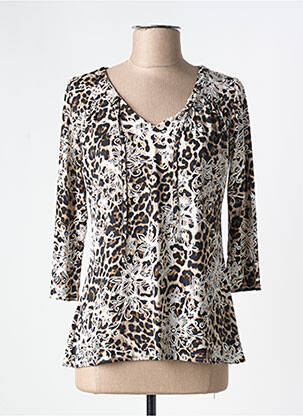 T-shirt manches 3/4 manches 3/4 marron ROMEO POUR JULIETTE femme