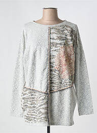 Pull stretch manches longues gris ALAIN MURATI femme
