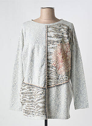Pull stretch manches longues gris ALAIN MURATI femme