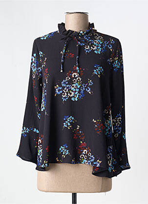 Blouse imprimé fleurs manches longues noir ROMEO POUR JULIETTE femme