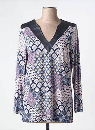 T-shirt bleu MONACO COLLECTION pour femme