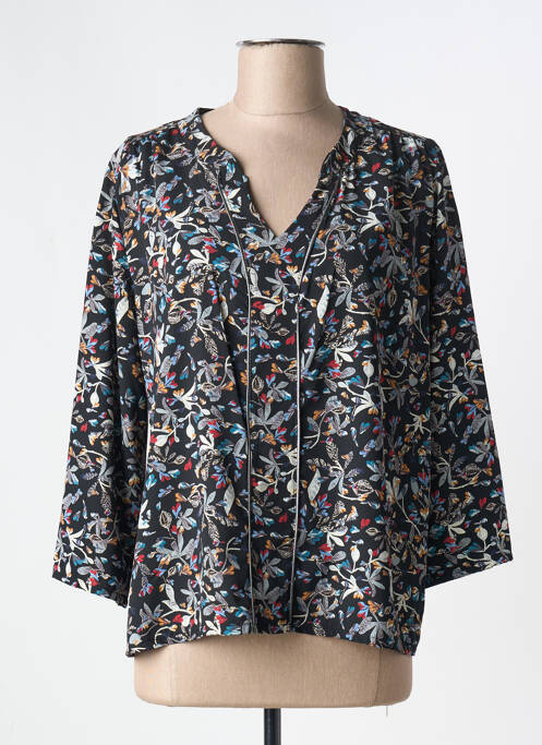 Blouse imprimé fleurs manches 3/4 noir ROMEO POUR JULIETTE femme