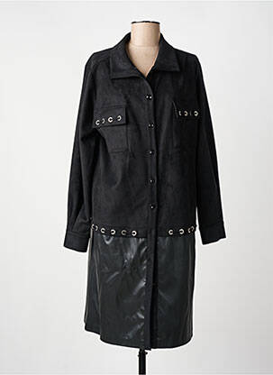 Manteau long coupe droite sans capuche noir ALAIN MURATI femme