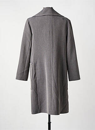 Manteau long coupe cintrée sans capuche gris HIPPOCAMPE femme