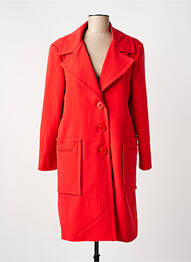 Manteau long coupe cintrée sans capuche rouge HIPPOCAMPE femme