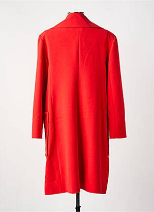 Manteau long coupe cintrée sans capuche rouge HIPPOCAMPE femme