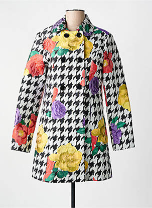 Manteau long coupe cintrée sans capuche noir HIPPOCAMPE femme