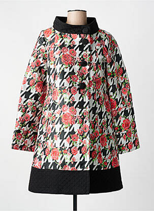 Manteau long coupe cintrée sans capuche noir HIPPOCAMPE femme