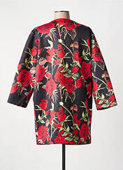 Manteau court noir JAUNE ROUGE pour femme seconde vue