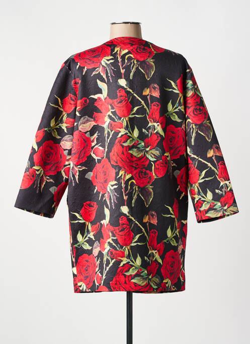 Manteau court noir JAUNE ROUGE pour femme