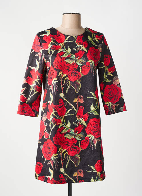 Robe courte noir JAUNE ROUGE pour femme