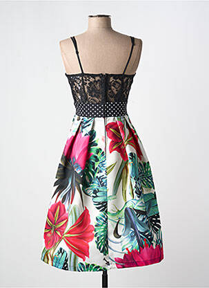 Robe mi-longue imprimé fleurs fines bretelles noir RINASCIMENTO femme