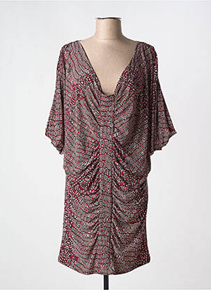 Robe mi-longue manches 3/4 manches 3/4 rouge MARY COOL femme